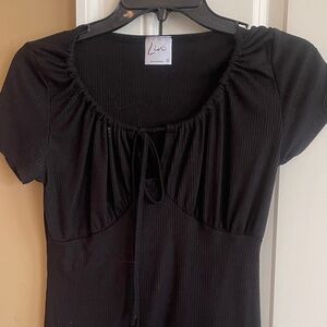 Olivia Rae Black Ribbed Top